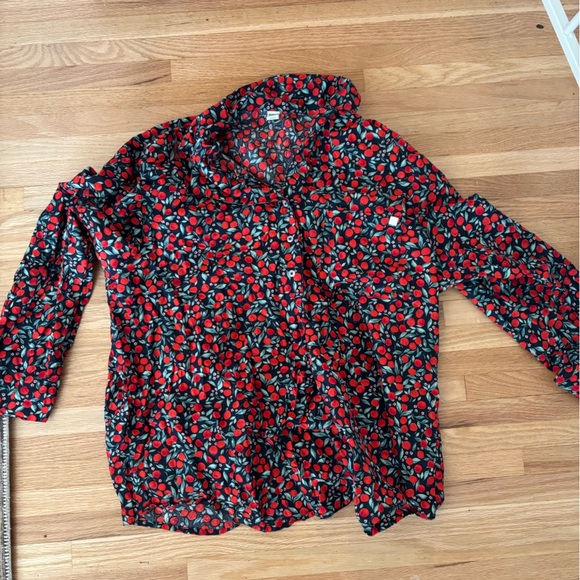 Maternity Floral Red and Black Pajama Set - Picture 3 of 4